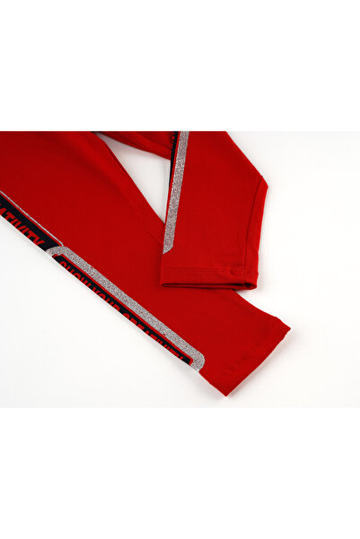 Lovella Red Long Leggings for Girls - Cotton and Lycra