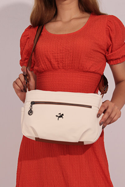 By Hakan Nas Bag 1131 - Geantă de umăr Buzzy pentru femei, geantă crossbody, CREAM-TABA