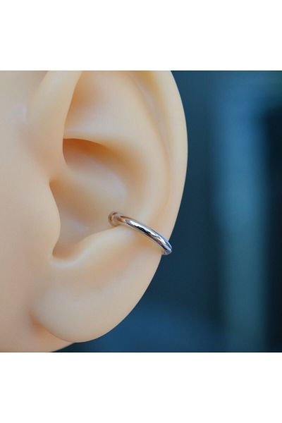 Heppii Daily Use Plain Silver Earcuff Compressed Cartilage earring