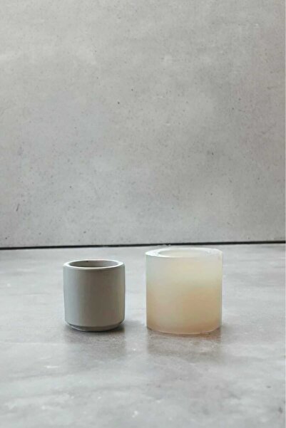 Milinza Saksı Kalıbı, Silikon Kalıp, Silindir Model  (1 Adet Silikon Kalıp)