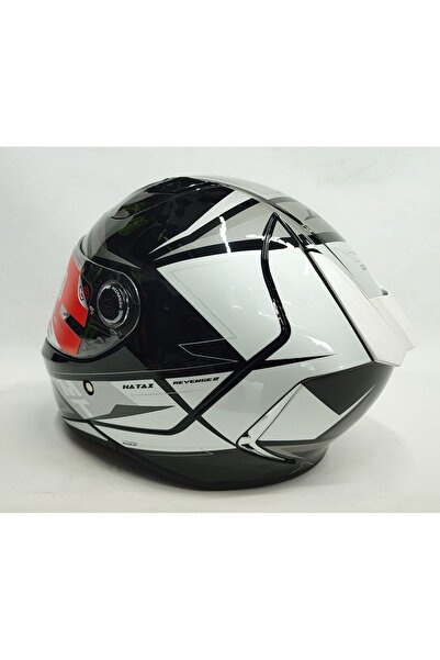 MT Revenge 2 Hatax B2 Parlak Gri Siyah - Şeffaf Vizörlü V-14b