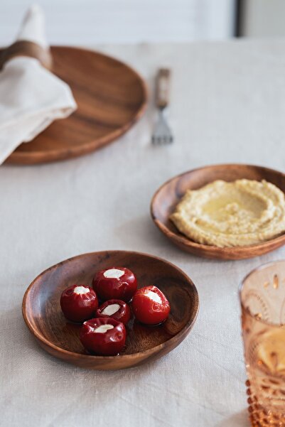 Dekorzdükkan 2-Piece Acacia Appetizer Plate