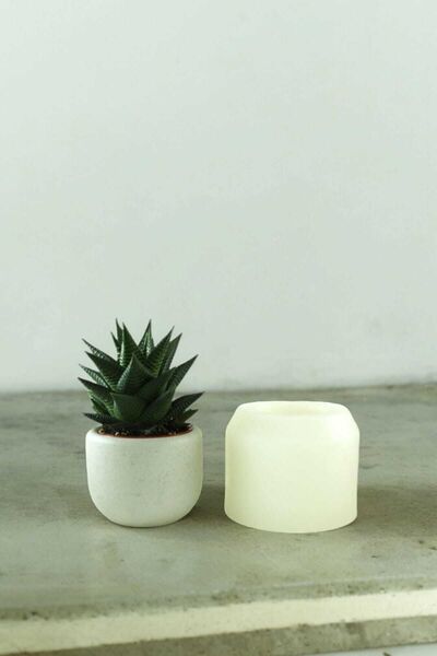 Milinza Saksı Silikon Kalıbı, Beton Harcı, Taş Tozu , Alçı Döküm Kalıbı