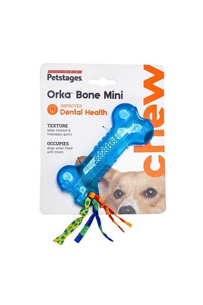 PetStages Mini Orka Bone Rubber Small Breed Dog Toy 10 Cm