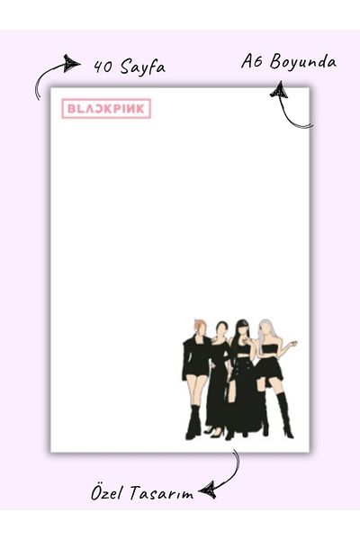 Bküp Tasarım Blackpink 1 Memopad/ Notepad/ Notebook