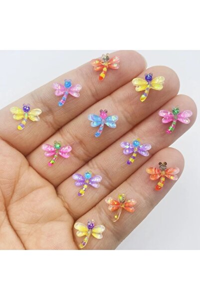 Beauty Box 25 Adet Mini Yusufçuk Dragonfly Nail Charms Profesyonel Mini Tırna...