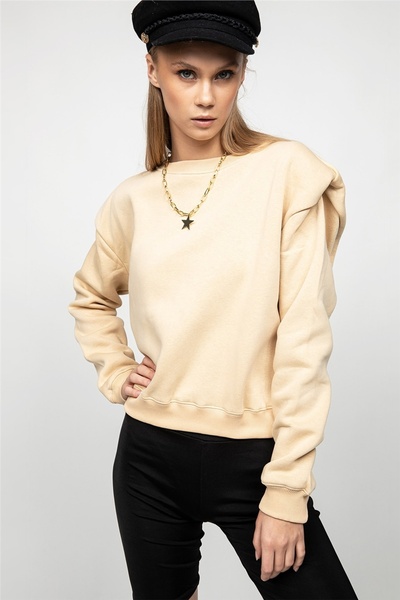Gils Butik Padded Beige Sweat