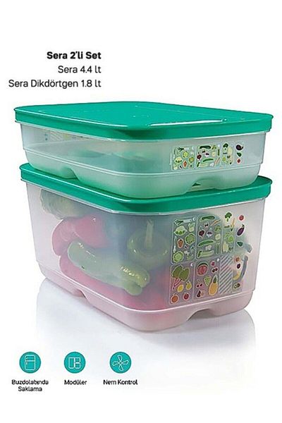 Tupperware Sera Set of 2 Refrigerator Storage Container