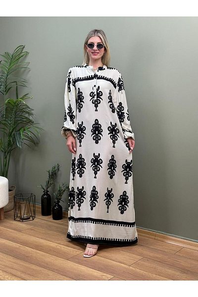 Serra Butik Hijab Dress - Alaçatı Patterned