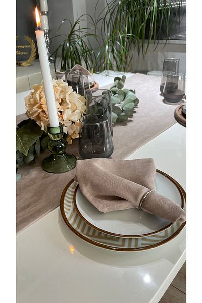 Decamor home 6 Milk Coffee Colored Velvet Napkins - Care Free