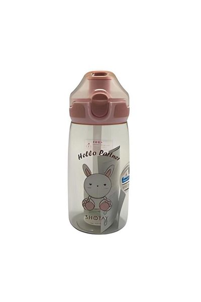 Shotay 500 Ml Bpa-Free Rabbit Children's Water Bottle - With Straw and Non-Drip