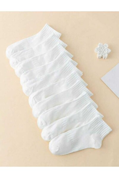 SOYTEMİZ Men's Booties Plain WHITE 10 Pairs