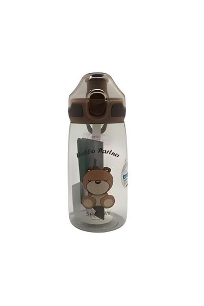 Shotay 500 Ml Bpa-Free Teddy Bear Children's Water Bottle - With Straw and Non-Drip