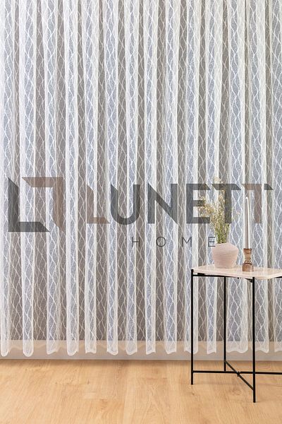 LUNETT HOME 1x2 Tulle Curtain - Diamond Patterned, Pleated Honeycomb, for Living Room Balcony Kitchen