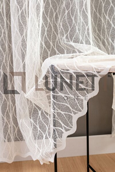 LUNETT HOME 1x2 Tulle Curtain - Diamond Patterned, Pleated Honeycomb, for Living Room Balcony Kitchen
