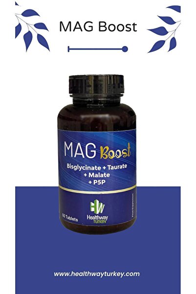HW Healthway Turkey Magboost Magnezyum Bisglisinat Taurat Malat 60 Tablet