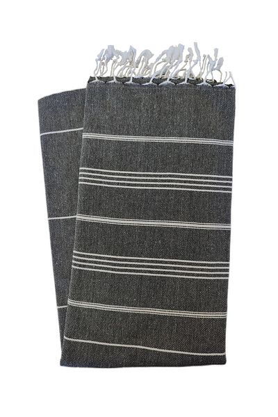 Peştanoz Peshtemal, 100% βαμβάκι, μαύρο, σχέδιο Nuray, 180x100cm, πετσέτα θαλάσσης, πετσέτα μπάνιου