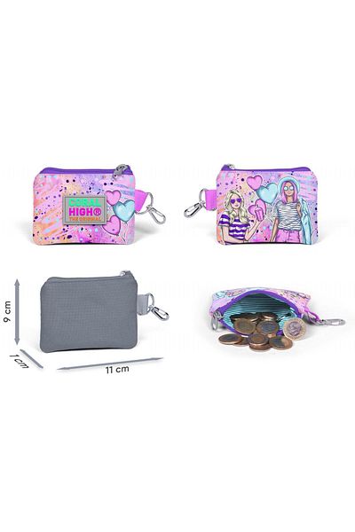 Coral High Pink Purple Fashion Girl Coin Purse for Girl