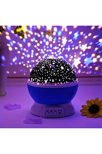 hediyeofisi Dönen Renkli Yıldızlı Gökyüzü Projeksiyon Gece Lambası
