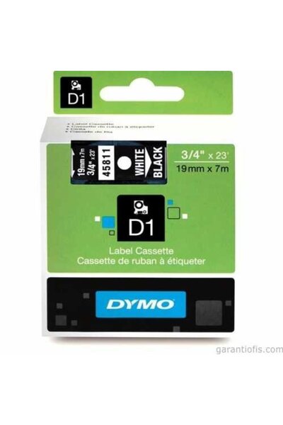 Dymo D1 Siyah/beyaz Yedek Şerit 19mm X 7mt (45811)