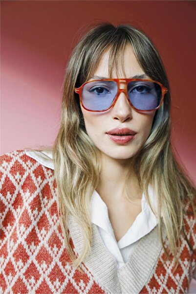 Bilge Karga نظارة شمسية لويل برتقالية زرقاء