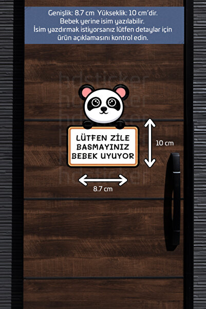 hdsticker Lütfen Zile Basmayınız - Bebek Uyuyor Panda Kişiye Özel Yazı Yazıla...