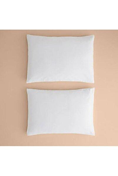 Özdilek طقم وسادة بيضاء مكون من قطعتين