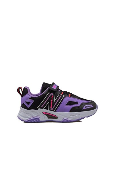 Trend Adımlar Lila Renkli Dokulu Unisex Çocuk New Force Spor Ayakkabı