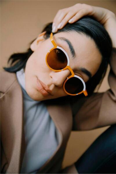 Bilge Karga توربي أورانج وايت براون النظارات الشمسية