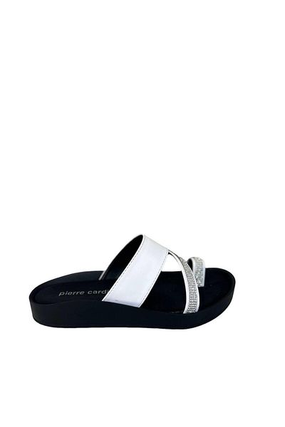 Pierre Cardin Pi̇ERRE CARDi̇n 3510 - Women's Flip Flops with Stone DeTail