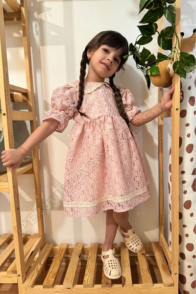 penu baby kids Angelika - Rochie de fetiță cu model de flori roz