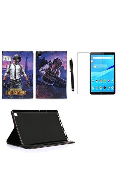 ridata Lenovo M8 Tb-8505f Kapaklı Resimli Kılıf Kırılmaz Cam Tab Kalemi Hediye