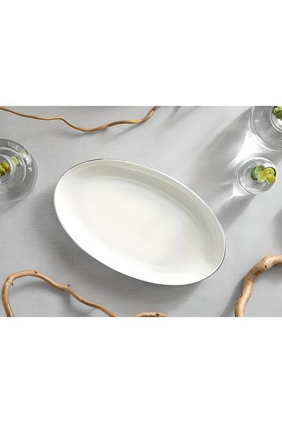 porselenden Set de farfurii de prezentare pentru caiac, argintiu, modern, 2 piese, 30 cm, porțelan, crem