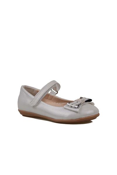 Trend Adımlar Shiny Gray Bow Girls' Ballerinas
