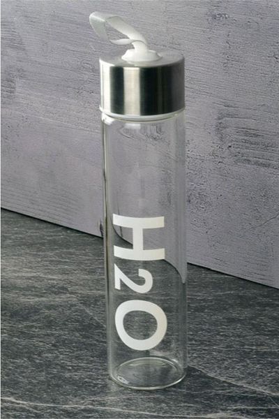 Rossel Premium Glass Flask with Metal Lid 450 Ml White H2o81455