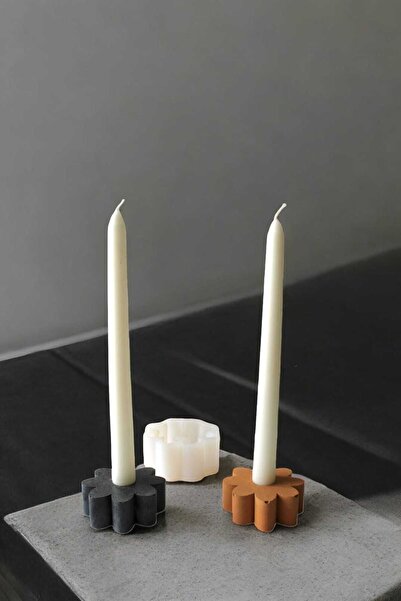 Milinza Dekoratif Şamdanlık Kalıbı, Beton Harcı, Taş Tozu , Alçı Döküm Kalıbı