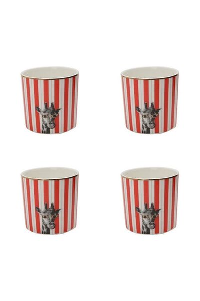 Porland Wild Life Giraffe Glass 230cc 4-pack 04alm005250