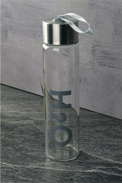 Rossel Premium Glass Flask with Metal Lid 450 Ml Gray H2o81454