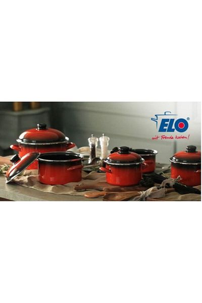 Rossel Premium Red Imported 5-Piece Cookware Set High Quality Enamel