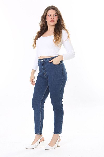 Şans Ψηλόμεσο Lycra Skinny Jeans - Γυναικείο Plus Size 65N38089