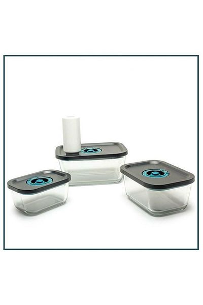 Rossel Premium Black 4-Piece Vacuum Storage Container Set - 04P0