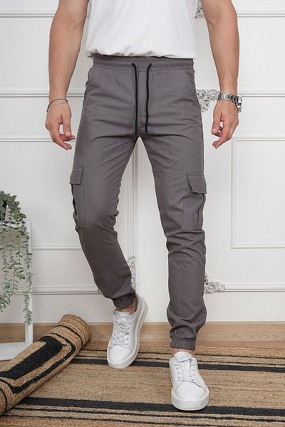 LEWADENIM Gray Men's Jeans - Cargo Pocket and Cut