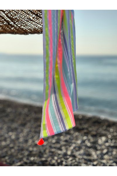 Homebiente Πετσέτα νέον λινάτσα 150x80 cm - Βαμβάκι και πομπόν