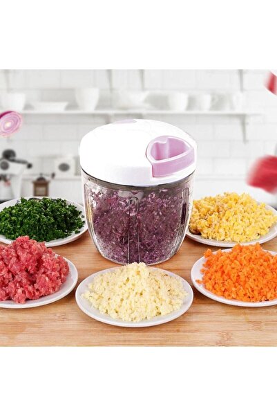 YAKUT I Love El Rondosu 5 Bıçaklı Büyük Boy Ipli Sebze Doğrayıcı 1000ml R0802...