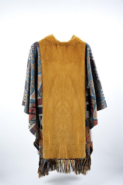 Adisia Women's Yellow Ethnic Patterned Seasonal Poncho