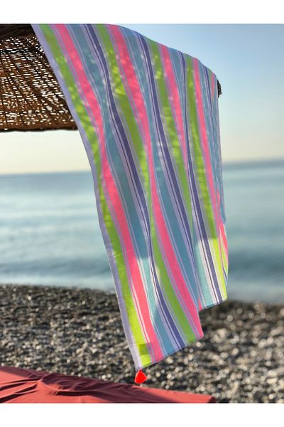 Homebiente Πετσέτα νέον λινάτσα 150x80 cm - Βαμβάκι και πομπόν