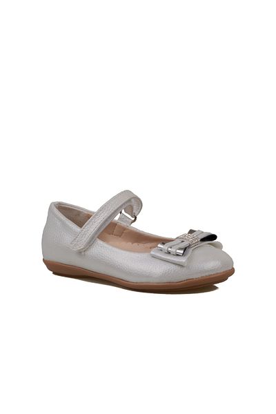 Trend Adımlar Shiny Gray Bow Girls' Ballerinas