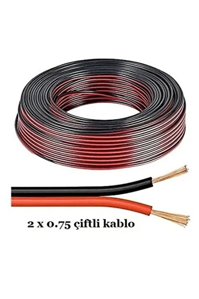 NESU HOPARLÖR KABLOSU 2*0,75 ÇİFTLİ KABLO 100 METRE ACC KABLO SİYAH KIRMIZI K...