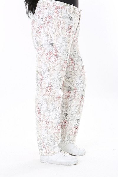 Şans Pantaloni de damă mărimi mari cu buzunar lateral cu model - 65N38081