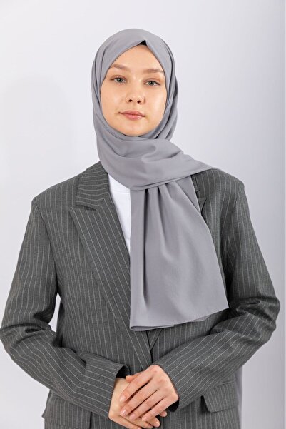 hijabchi Mătase Medina importată - Gri argintiu